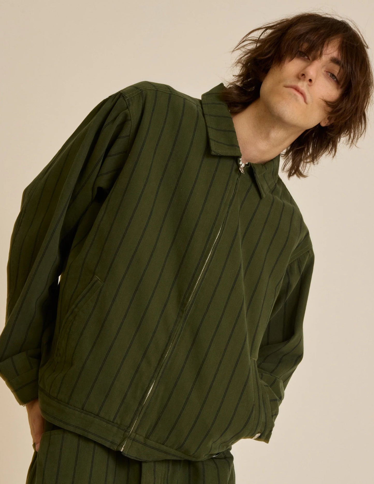 Obey Stripe Zip Up Jacket