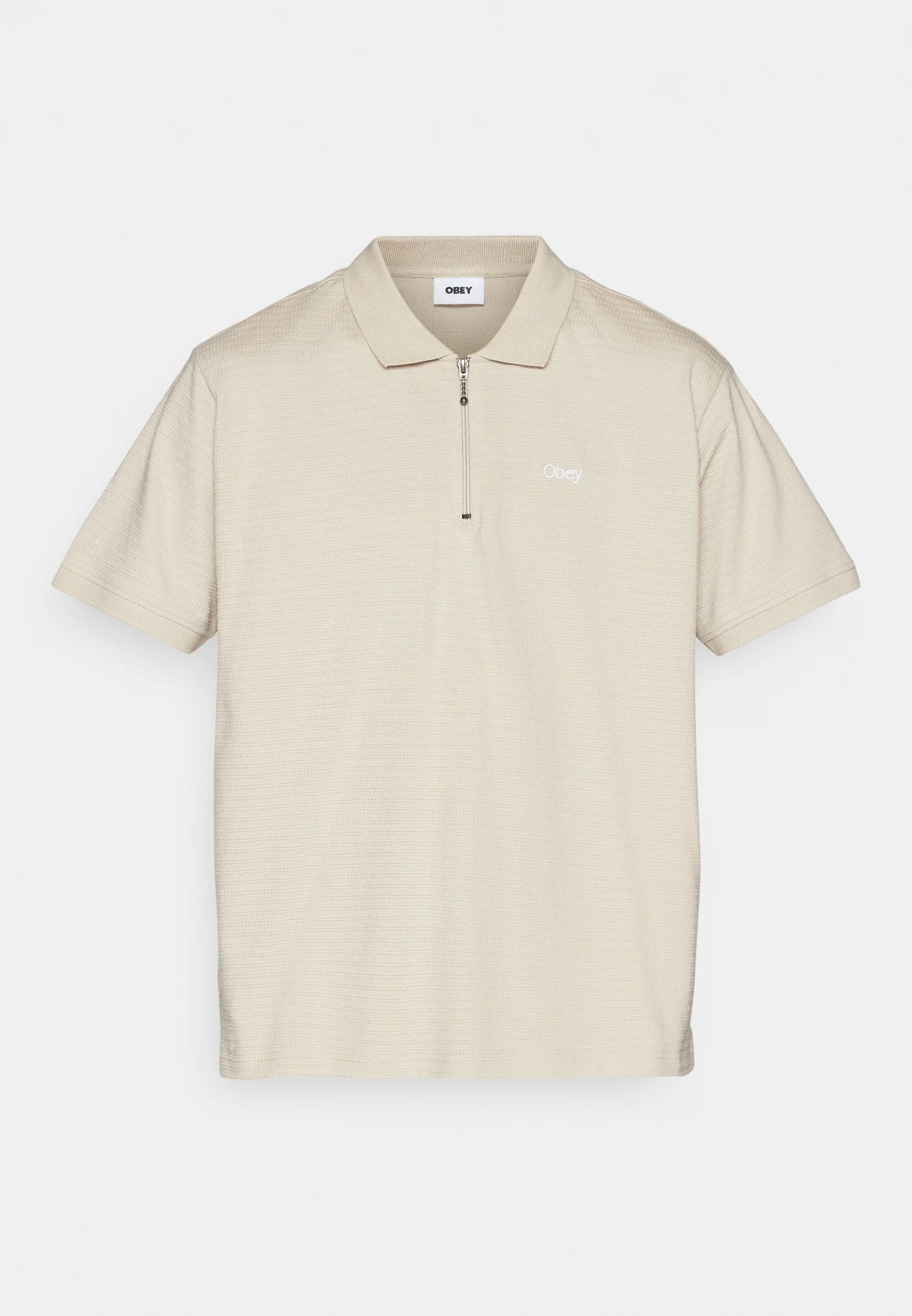 Obey Escape Zip Polo SS Silver Grey
