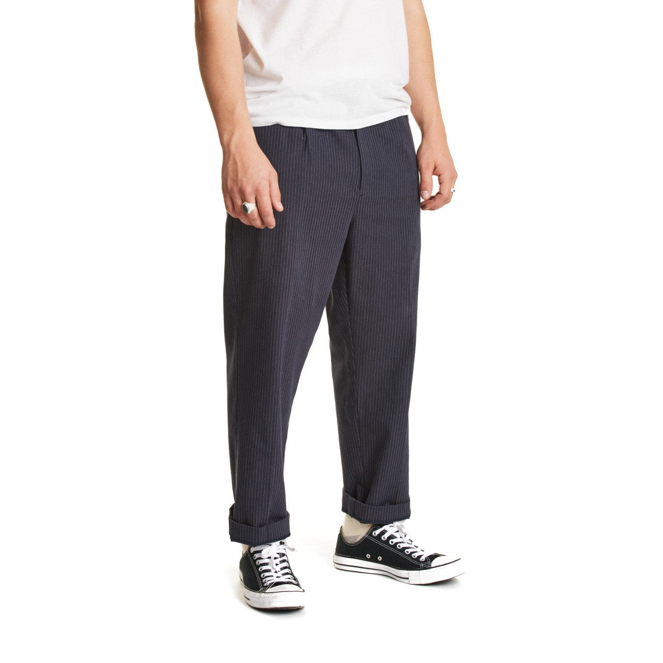 BRIXTON REGENT TAPERED TROUSER PANT NAVY/STRIPE