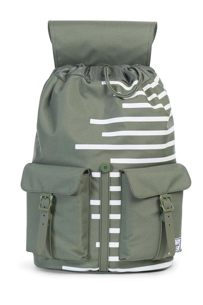 herschel backpack with stripes HERSCHEL DAWSON BACKPACK LICHEN GREEN OFFSET STRIPE – Cheapskates