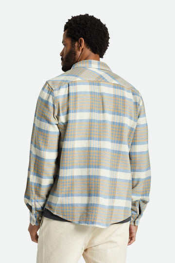 Brixton LS Flannel Whitecap/Sand/Blue