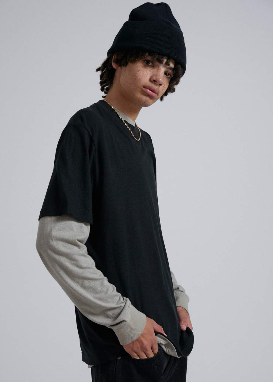 AFENDS CLASSIC HEMP RETRO FIT TEE BLACK