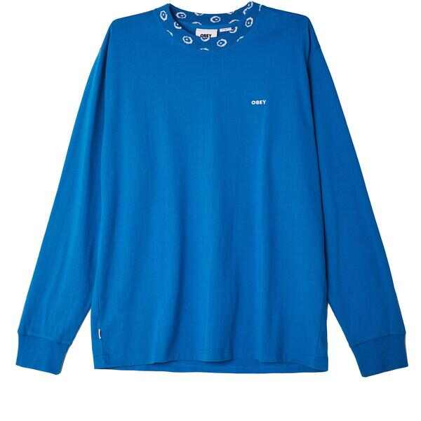 OBEY JACOBSON JAQUARD LS TEE ORGANIC ATLANTIC BLUE