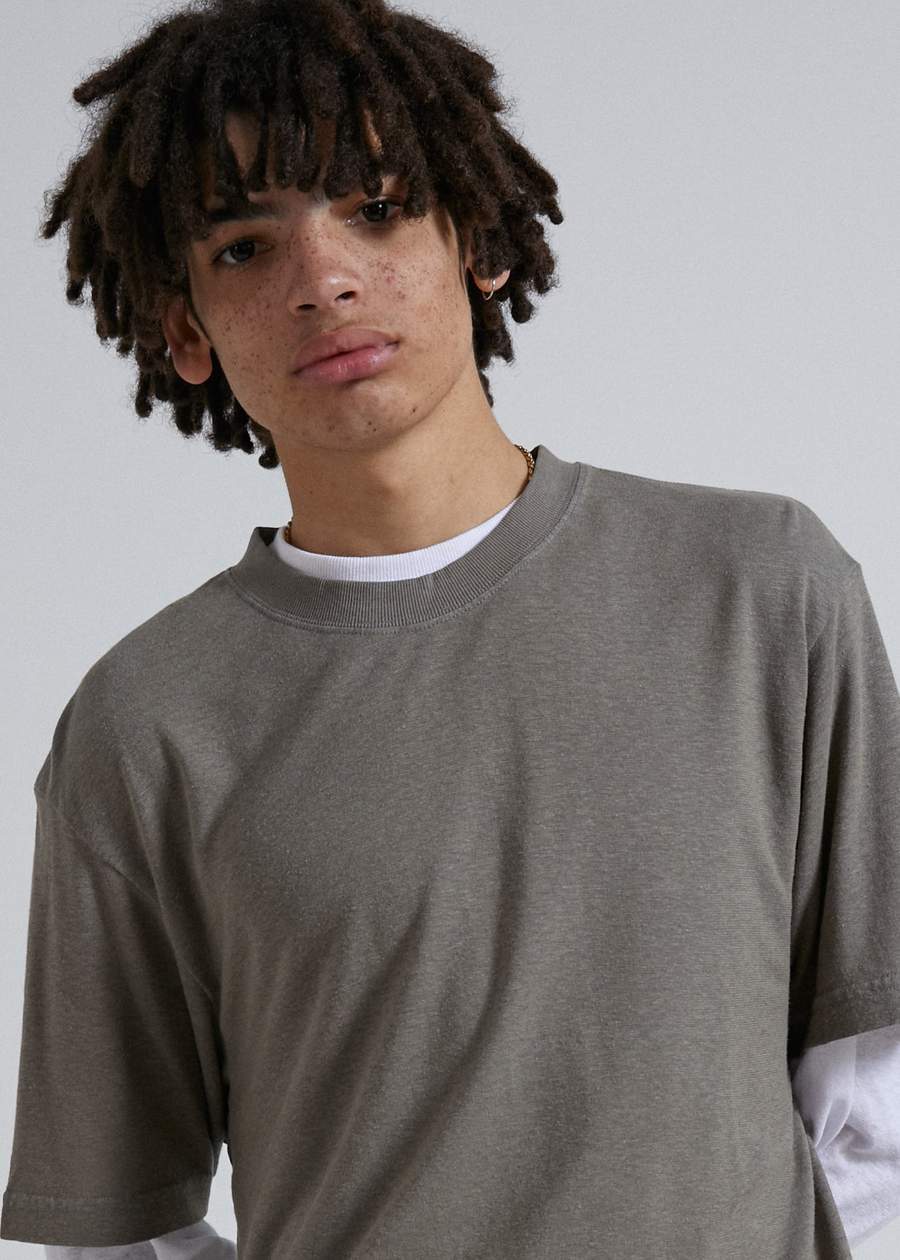AFENDS CLASSIC HEMP RETRO FIT TEE OLIVE
