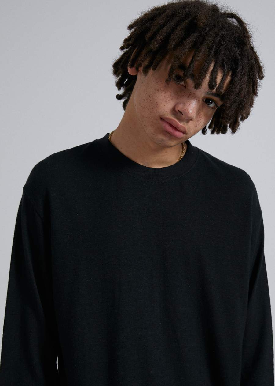 AFENDS ESSENTIAL HEMP RETRO FIT TEE BLACK