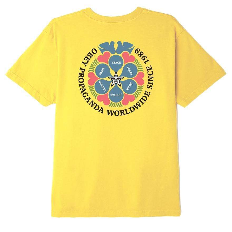 OBEY GLOBAL PEACE S/S ORGANIC TEE PAGODA FLOWER