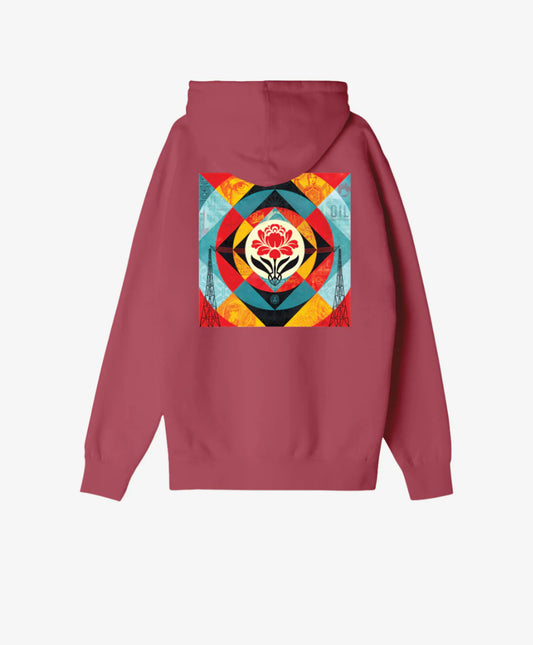 Obey Geometric Power Canvas Fleece Mineral Red