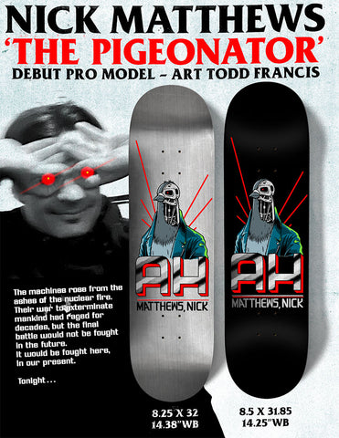 Anti Hero Nick Mathews Pigeonator Deck **comes w free grip**