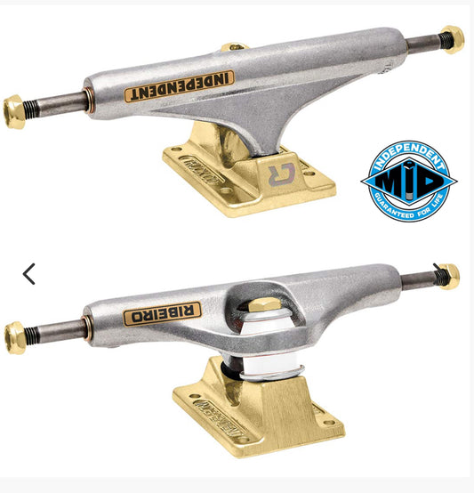 Independent STAGE 11 PRO CARLOS RIBEIRO SILVER/GOLD MID SKATEBOARD TRUCKS