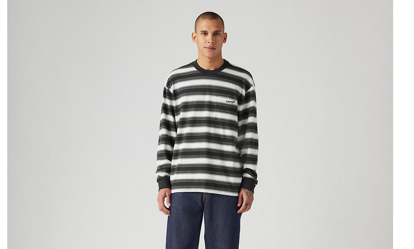 Levi’s LS Authentic Pocket Tee Alastair Stripe Caviar