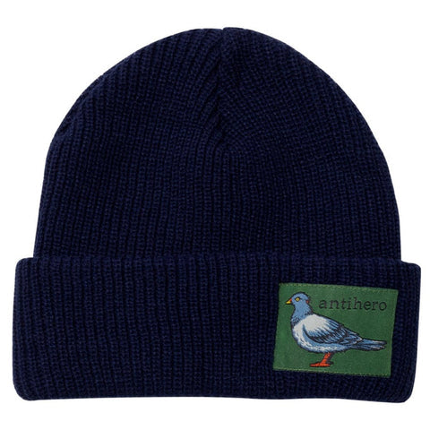 Anti Hero Lil Pigeon Label Cuff Beanie Black With Blue