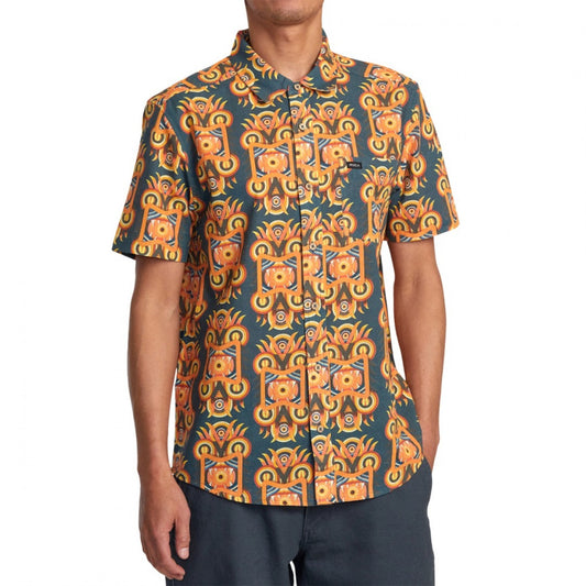 RVCA Redondo S/S Button Up Duck Blue