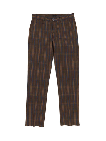 Brixton Choice Chino Brown/Blue Plaid