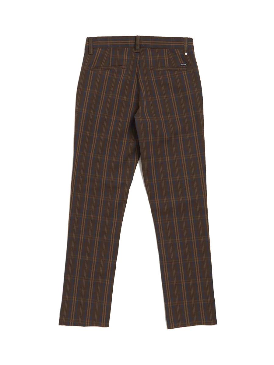 Brixton Choice Chino Brown/Blue Plaid