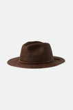 Brixton Wesley Straw Packable Fedora Dark Earth