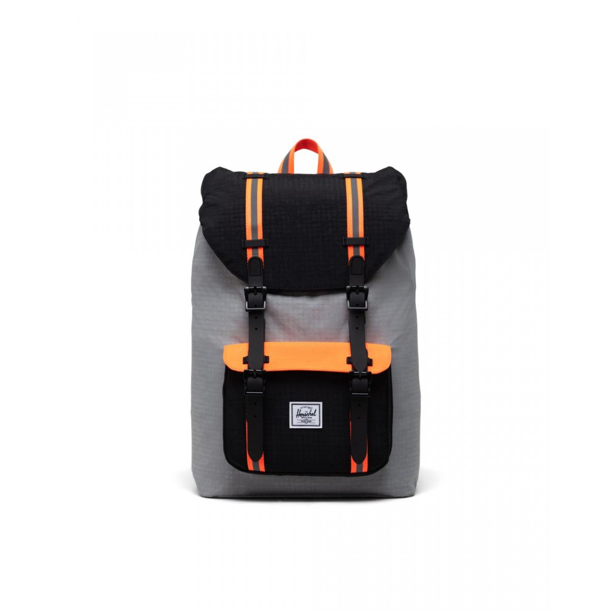 HERSCHEL LITTLE AMERICA MID-VOLUME Sharkskin Enzyme Ripstop/Black Enzyme Ripstop/Shocking Orange