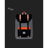 HERSCHEL LITTLE AMERICA MID-VOLUME Sharkskin Enzyme Ripstop/Black Enzyme Ripstop/Shocking Orange