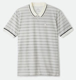 BRIXTON PROPER S/S POLO KNIT OFF WHITE/WASHED BLACK