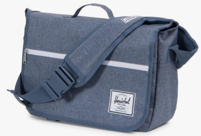 HERSCHEL POP QUIZ MESSENGER BAG DARK CHAMBRAY X