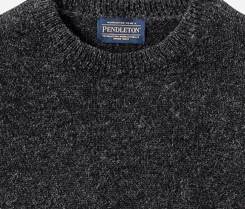 PENDLETON SHETLAND CREW SWEATER HEATHER BLACK