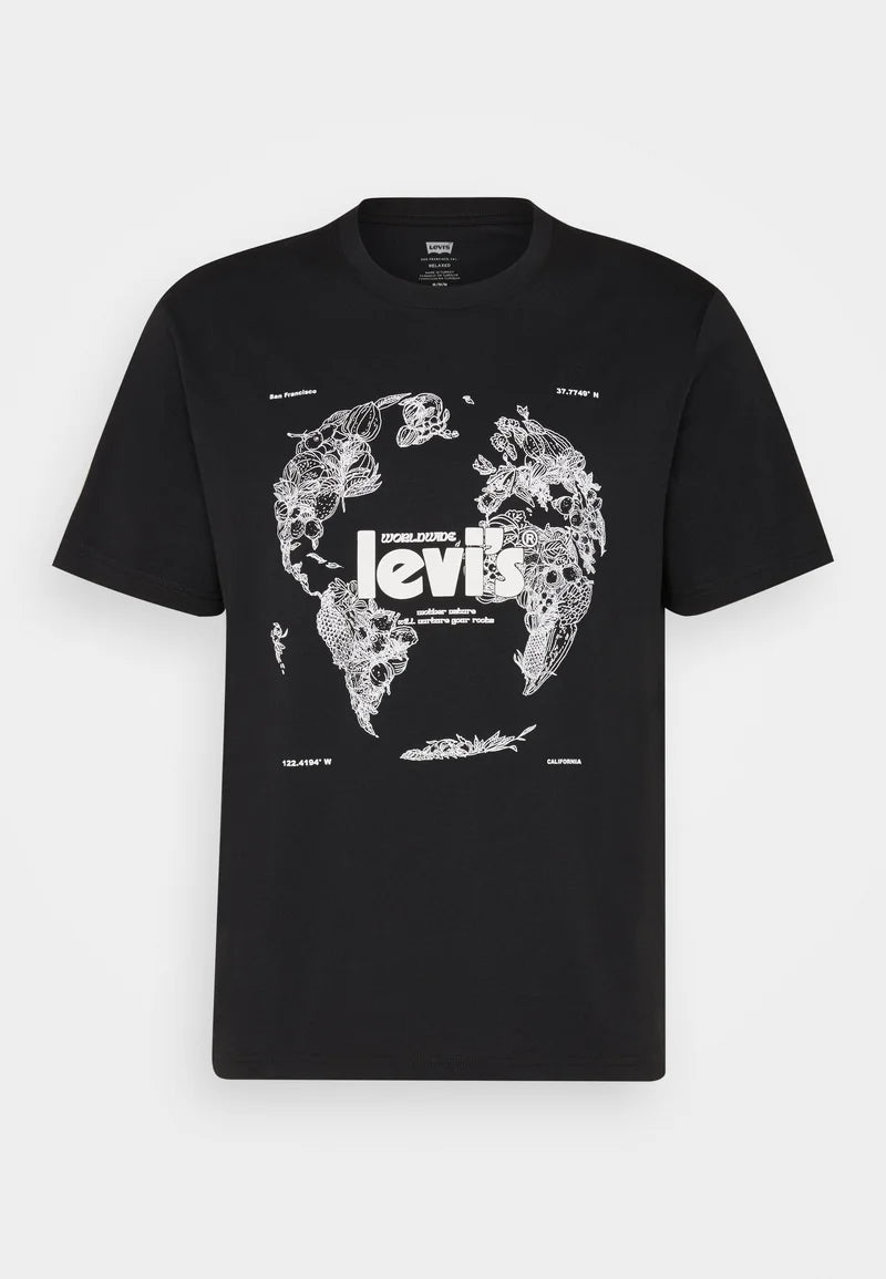 LEVI’S PREMIUM RED TAB SS RELAXED TEE FRUIT GLOBE CAVIAR