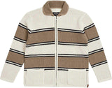BRIXTON POWELL ZIP CARDIGAN IVORY/TAUPE