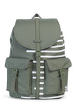 HERSCHEL DAWSON BACKPACK LICHEN GREEN OFFSET STRIPE