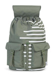 HERSCHEL DAWSON BACKPACK LICHEN GREEN OFFSET STRIPE