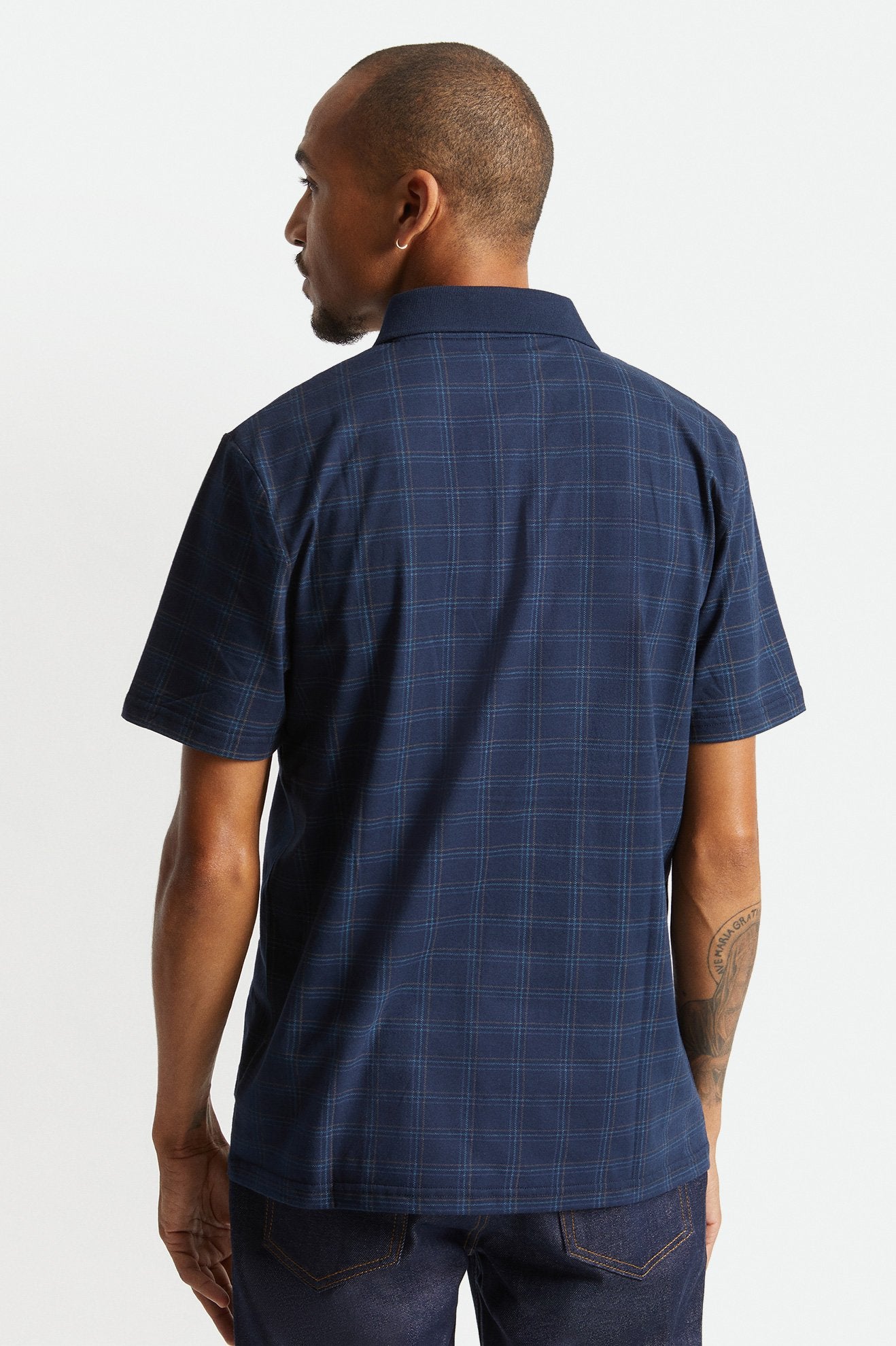 BRIXTON PLAID CROSSOVER S/S POLO KNIT