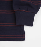 Polar Stripe Polo LS Shirt Navy/Plum