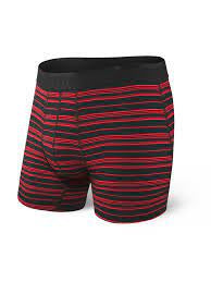 SAXX Platinum Boxer Brief Fly BlackRed Tidal Stripe