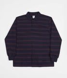Polar Stripe Polo LS Shirt Navy/Plum