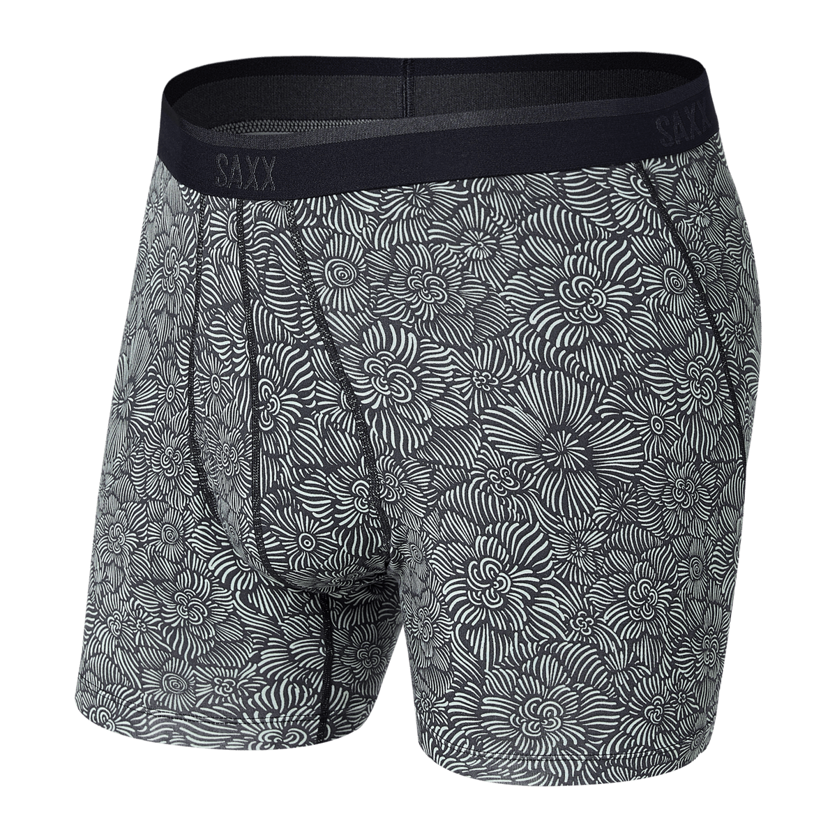 SAXX Platinum Boxer Brief Fly Indian Ink Floral Sketch