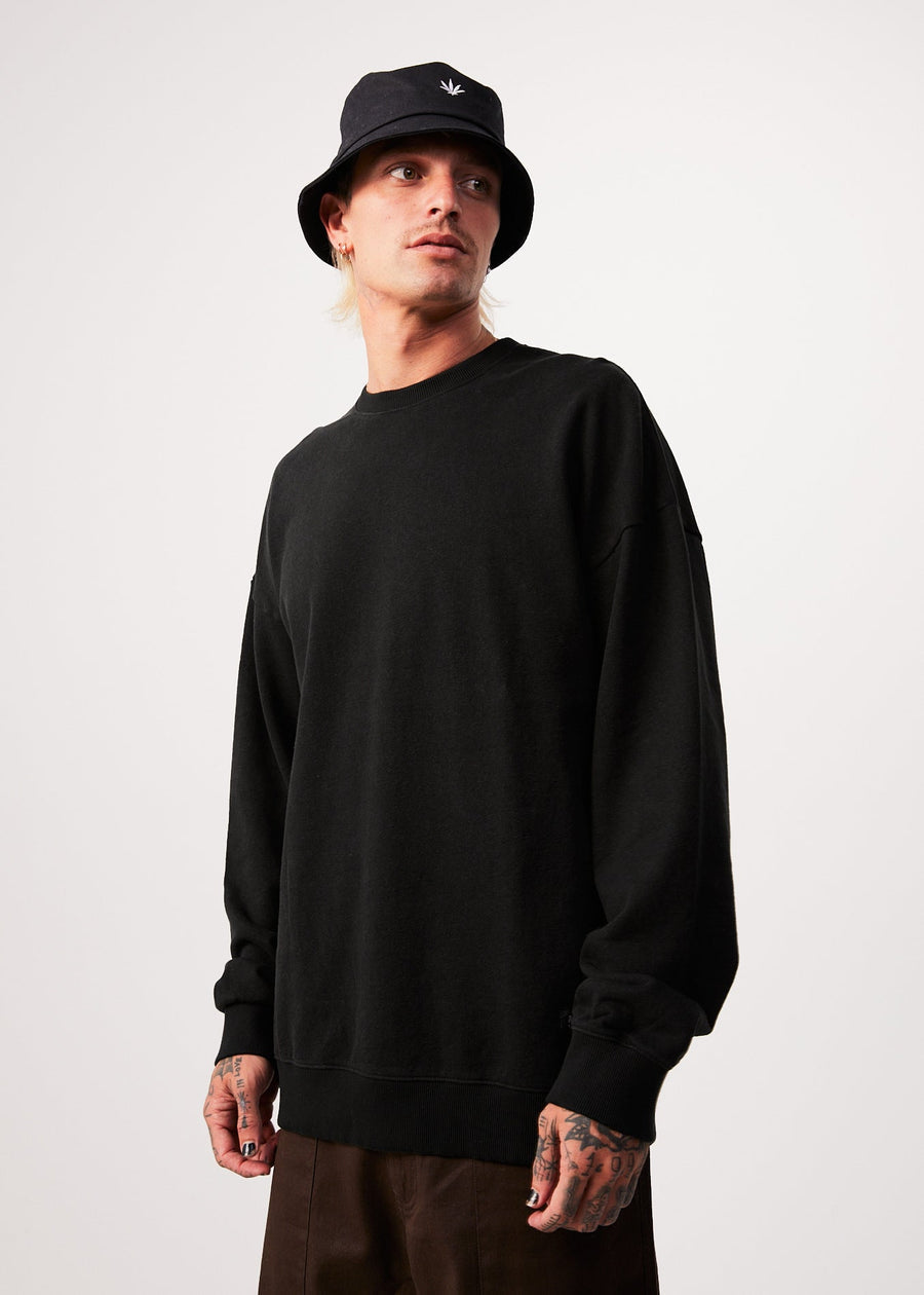 Afends Indica Hemp Crew Neck Black