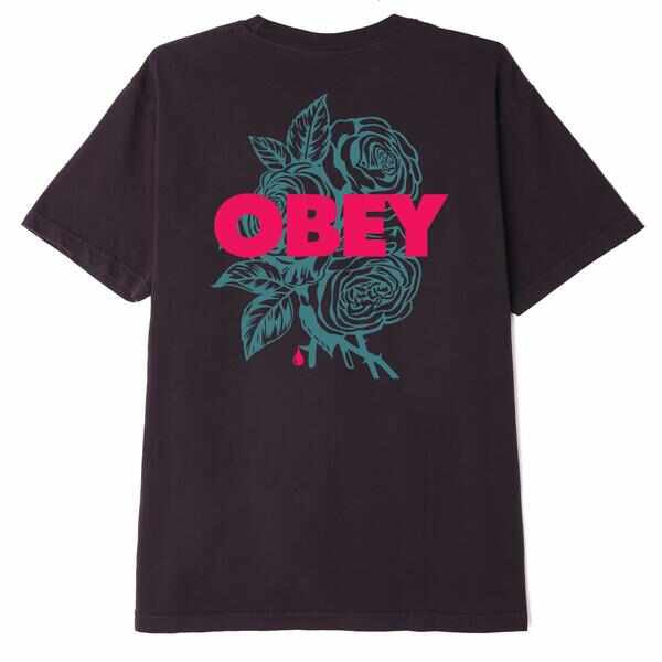 OBEY BLOOD AND ROSES ORGANIC TEE FADED BLACK