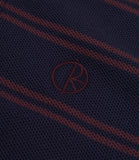 Polar Stripe Polo LS Shirt Navy/Plum