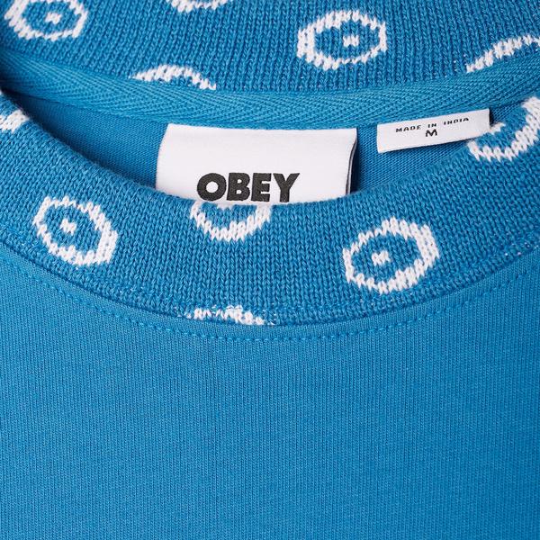 OBEY JACOBSON JAQUARD LS TEE ORGANIC ATLANTIC BLUE