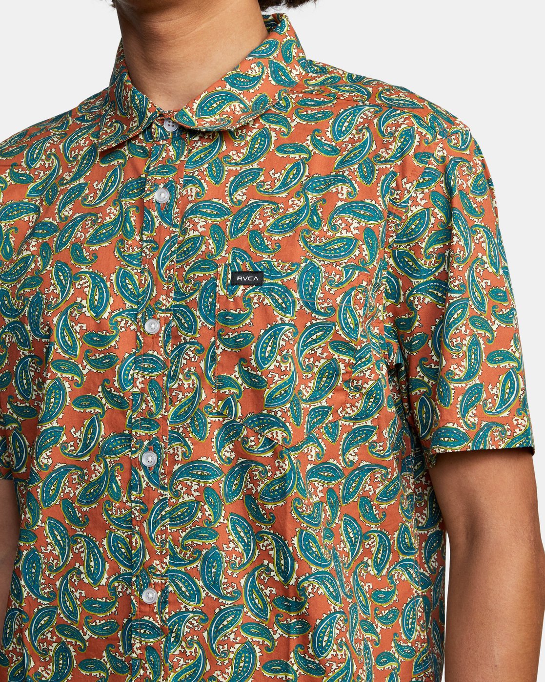 RVCA MIND FLOWER PAISLEY SS CLAY