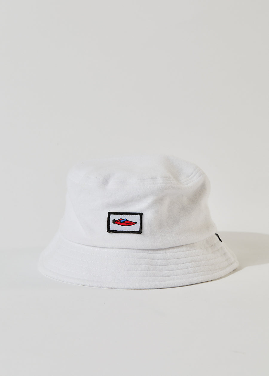 AFENDS NAUGHTY RECYCLED BUCKET HAT WHITE