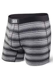 SAXX Ultra Boxer Brief Fly Black White Stripe