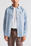 BRIXTON CHARTER OXFORD LONG SLEEVE WOVEN LIGHT BLUE CHAMBRAY