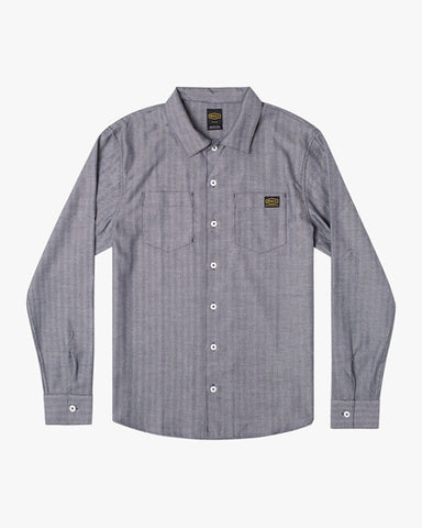 RVCA DAY SHIFT LS MOODY BLUE