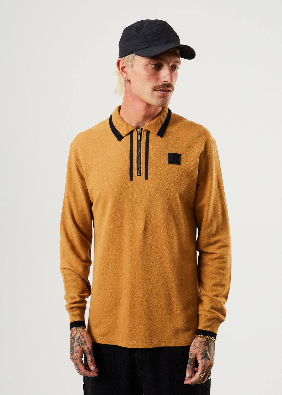 AFENDS SMALL MOMENTS UNISEX HEMP LS POLO