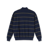 POLAR STRIPE ZIP NECK SWEATER RICH NAVY