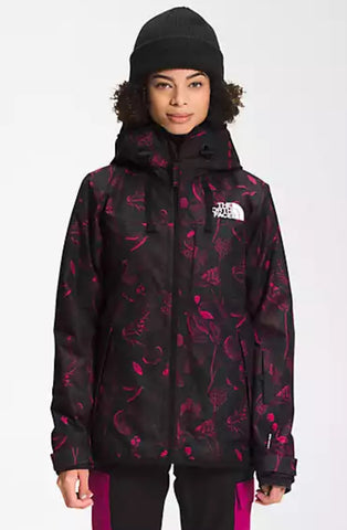 THE NORTH FACE W SUPERLU JACKET ROXBURY PINK HALFTONE FLORAL PRINT/TNF BLACK