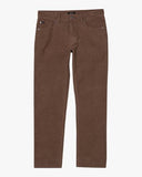 RVCA DAGGERS PIGMENT CORD CHOCOLATE BROWN