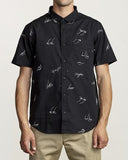 RVCA JOHANNA GESTURES BUTTON UP SHIRT BLACK