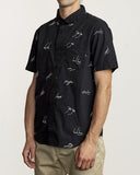 RVCA JOHANNA GESTURES BUTTON UP SHIRT BLACK